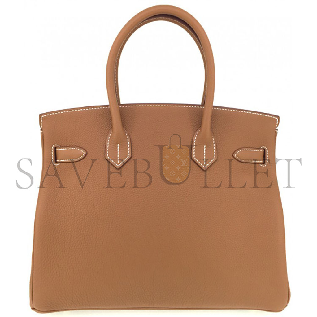 h**mes master birkin 30 epsom leather G01den brown gold buckle handbag h028369cc37 (30*23*15cm)